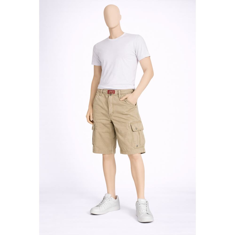 Levi’s Cargo Shorts W30 Khaki 100% Cotton Utility Pockets y2k style, outdoor